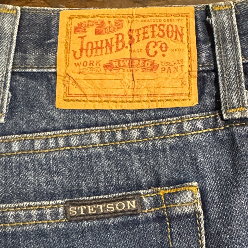 Stetson 1520 Men's Faded Blue Straight Leg Jeans-Size:  42x36 - Picture 6 of 10
